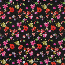 Oxford 600d Tissu en polyester haute densité PVC / PU imprimé en fleurs (KL-04)